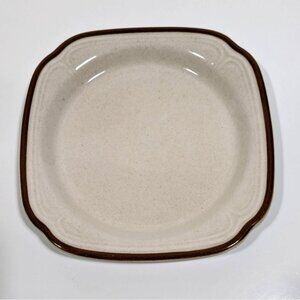 Syracuse China Beige Brown Speckled Plate Square 7.5" Restaurant Ware Vintage